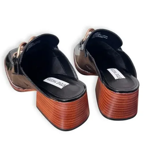 Steve Madden Women's Lorie Mule: Vegan Leather Slip-On Heeled Mule, SZ 6.5 Chain - Picture 8 of 16